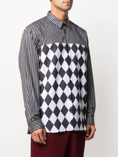 Shop Comme Des Garçons Homme Deux Mix-print Panelled Shirt In Black