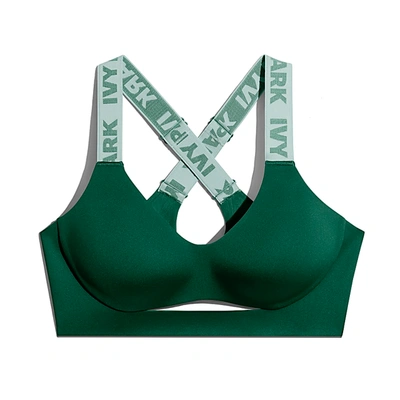 Pre-owned Adidas Originals  Ivy Park Cutout Medium Support Bra Dark Green