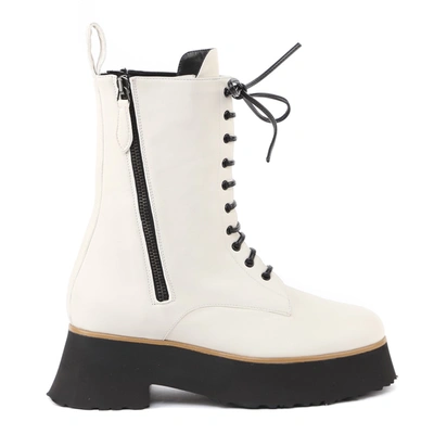 Shop Aldo Castagna Crystal Ankle Boots In Nappa Leather In Off-white