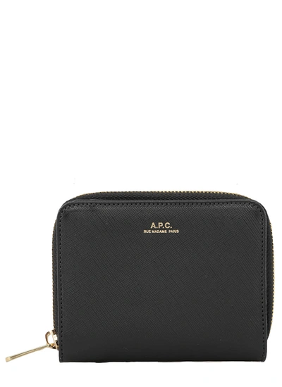 Shop Apc Compact Emmanuelle Wallet In Noir