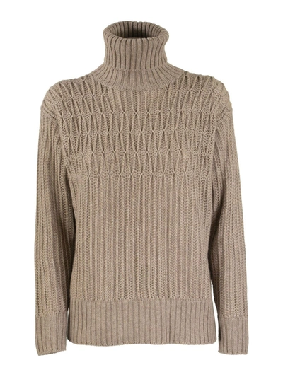 Shop Agnona Cashmere Turtleneck Sweater In Grey