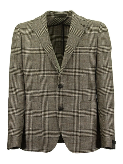 Shop Tagliatore Houndstooth Patterned Blazer In Brown