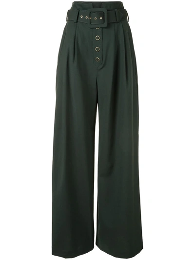 Shop Zimmermann Tailored Palazzo Pants In Green