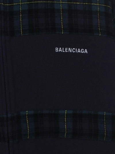 Shop Balenciaga Logo Check Jacket In Multi