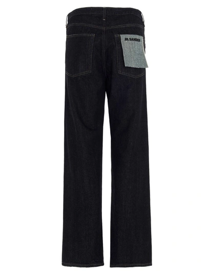 Shop Jil Sander Wide Leg Jeans In Navy