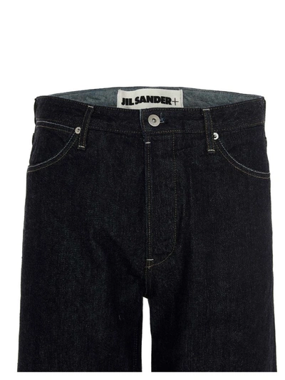 Shop Jil Sander Wide Leg Jeans In Navy