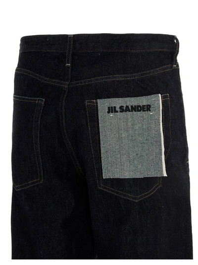 Shop Jil Sander Wide Leg Jeans In Navy