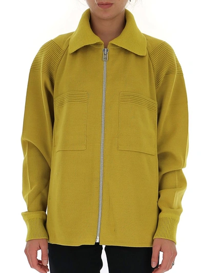 Shop Issey Miyake Knitted Jacket In Yellow
