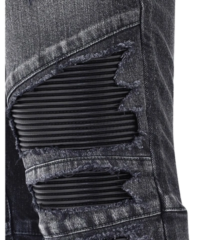 Shop Balmain Ripped Skinny Jeans In Black