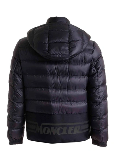 Shop Moncler Hooded Padded Down Jacket In Blue