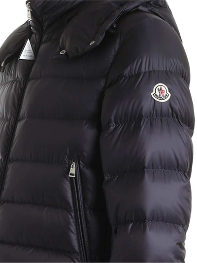 Shop Moncler Hooded Padded Down Jacket In Blue