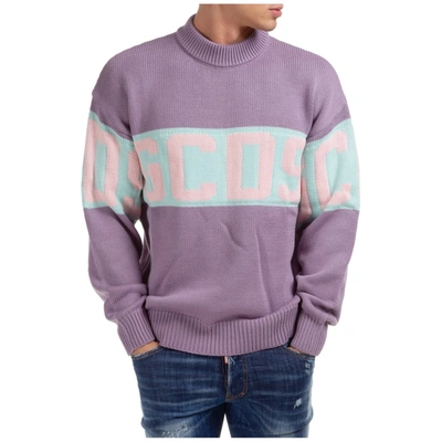 Shop Gcds Logo Band Knit Sweater In Purple