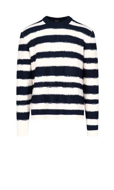 Shop Diesel Striped Crewneck Sweater In Multi