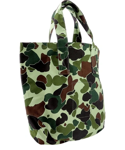 Shop Junya Watanabe Man Camouflage Tote Bag In Green