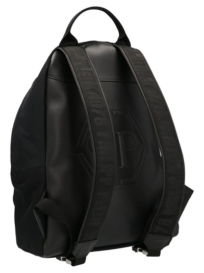 Shop Philipp Plein Logo Zipped Backpack In Black