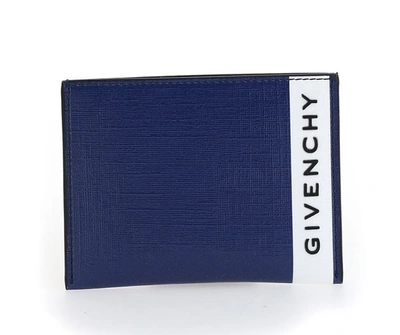 Shop Givenchy Logo Cardholder In Blue