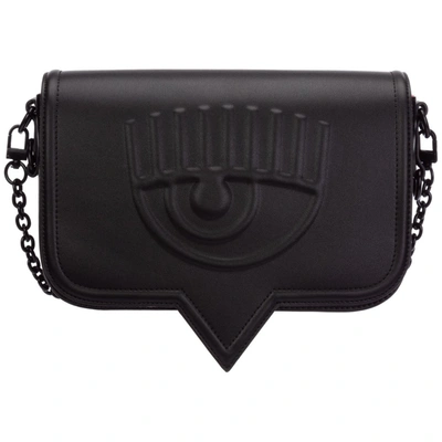 Shop Chiara Ferragni Big Eyelike Shoulder Bag In Black