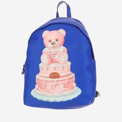 Shop Moschino Teddy Bear Cake Backpack In Blue