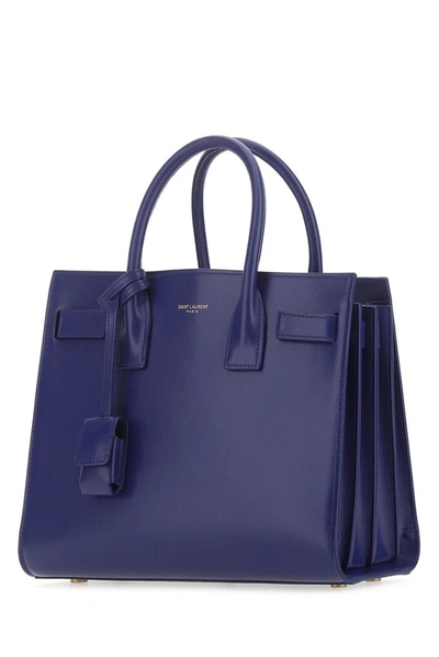 Shop Saint Laurent Classic Sac De Jour Baby Tote Bag In Blue