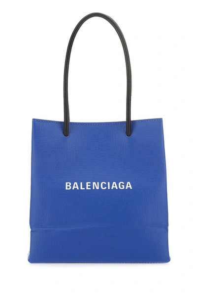 Shop Balenciaga North South Xxs Shopping Tote Bag In Blue