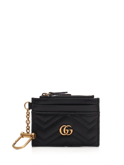 Shop Gucci Gg Marmont Zipped Cardholder In Black