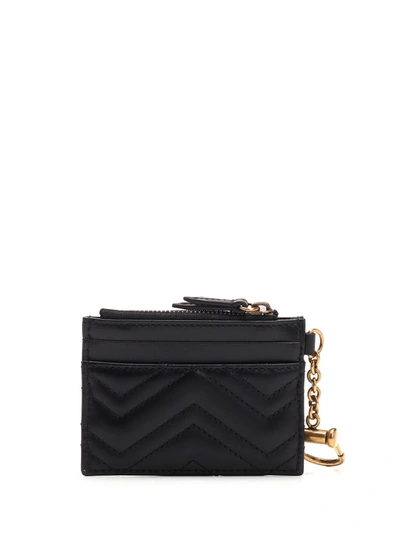 Shop Gucci Gg Marmont Zipped Cardholder In Black