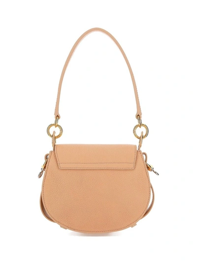 Shop Chloé Tess Small Shoulder Bag In Beige