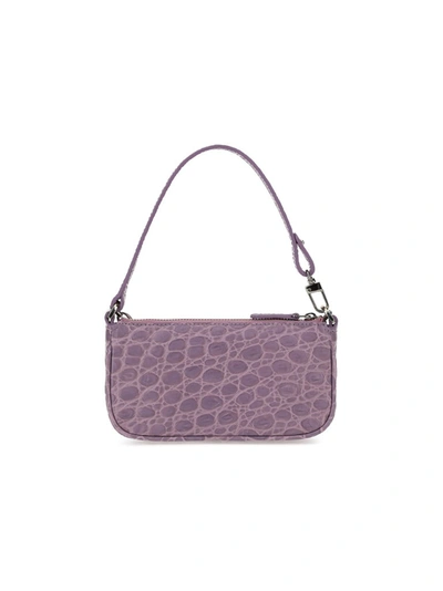 Shop By Far Mini Rachel Embossed Shoulder Bag In Purple