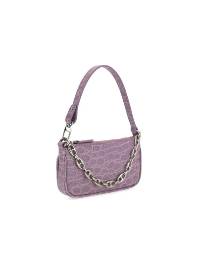 Shop By Far Mini Rachel Embossed Shoulder Bag In Purple