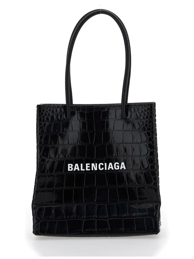 Shop Balenciaga Shopping Xxs Tote Bag In Black