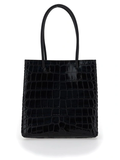 Shop Balenciaga Shopping Xxs Tote Bag In Black