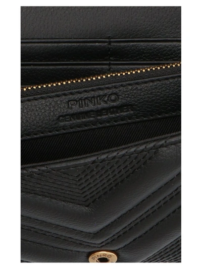 Shop Pinko Logo Strap Wallet In Black