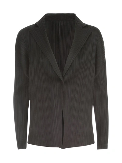 Shop Issey Miyake Pleats Please By  Pleated Jacket In Black