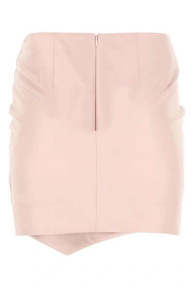 Shop Alexandre Vauthier Leather Mini Skirt In Pink