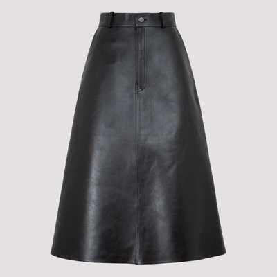 Shop Balenciaga Front Kick Skirt In Black