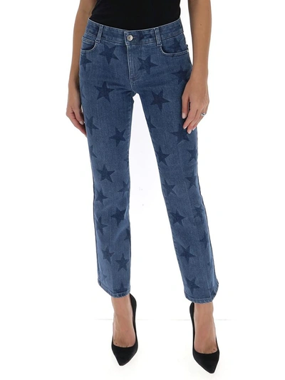 Shop Stella Mccartney Star Print Jeans In Blue