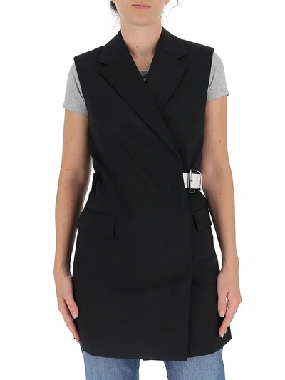 Shop Helmut Lang Belted Vest In Black