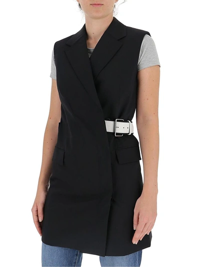 Shop Helmut Lang Belted Vest In Black