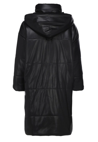 Shop Nanushka Eska Faux Leather Puffer Coat In Black