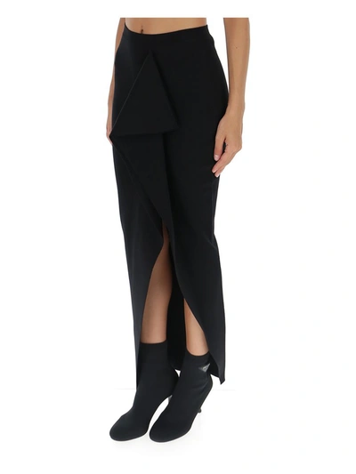 Shop Rick Owens Asymmetric Fitted Skirt In Black