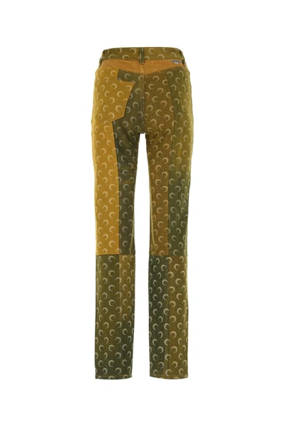 Shop Marine Serre Moon Print Pants In Yellow