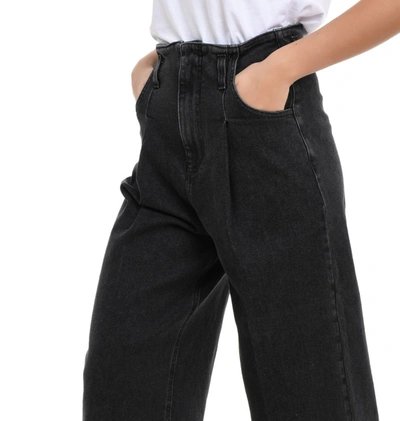 Shop L'autre Chose Cropped Wide Leg Mid Rise Jeans In Grey