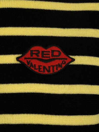 Shop Red Valentino Redvalentino High Neck Striped Sweater In Multi