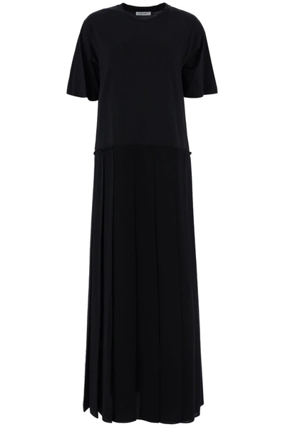 Shop The Row Maja Pleated Maxi Dress In Black