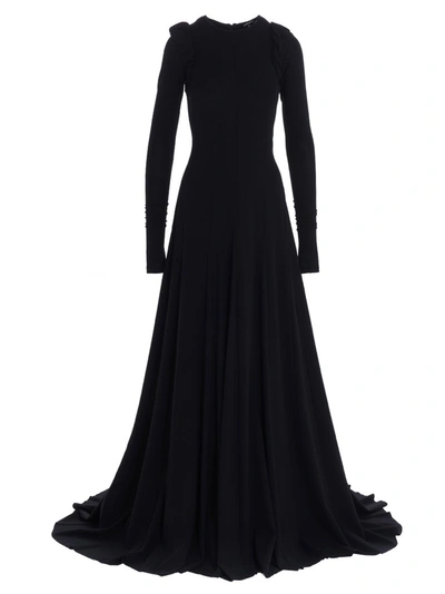 Shop Ann Demeulemeester Padded Shoulder Maxi Dress In Black