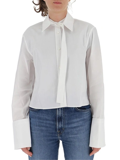 Shop Helmut Lang Cropped Shirt In White