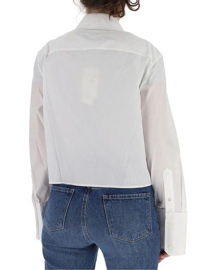 Shop Helmut Lang Cropped Shirt In White