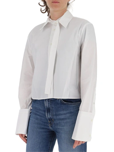 Shop Helmut Lang Cropped Shirt In White