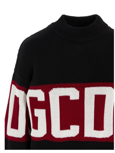 Shop Gcds Logo Band Sweater In Black