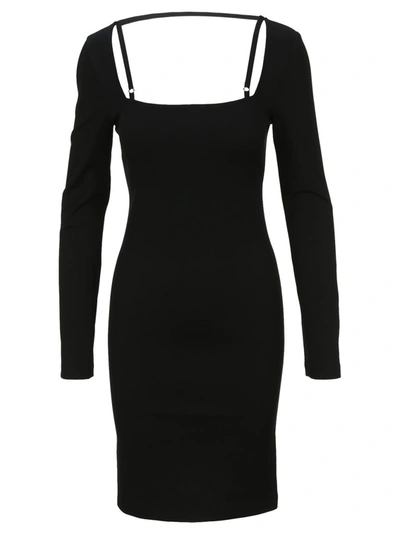 Shop Helmut Lang Square Neck Mini Dress In Black